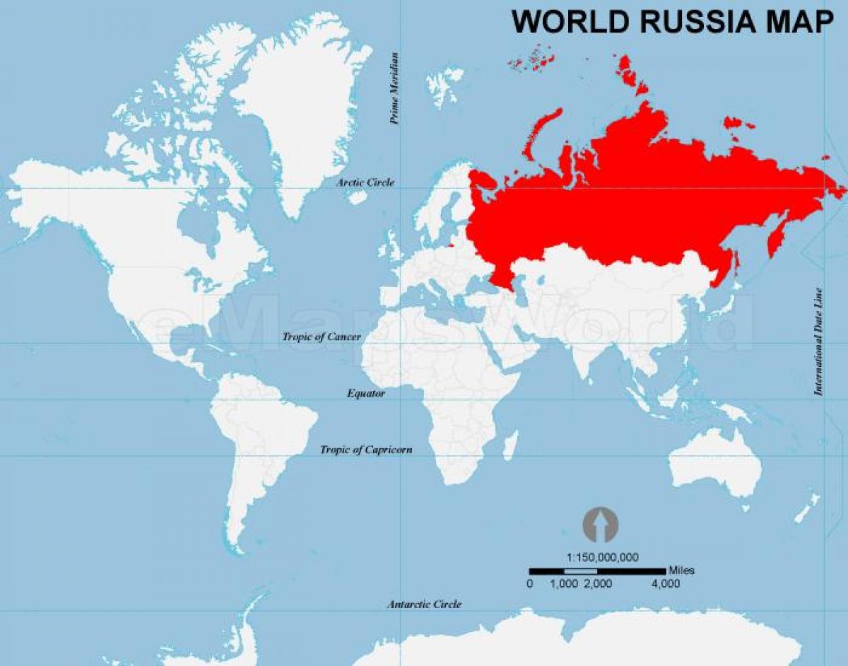 Rusland i verden kort