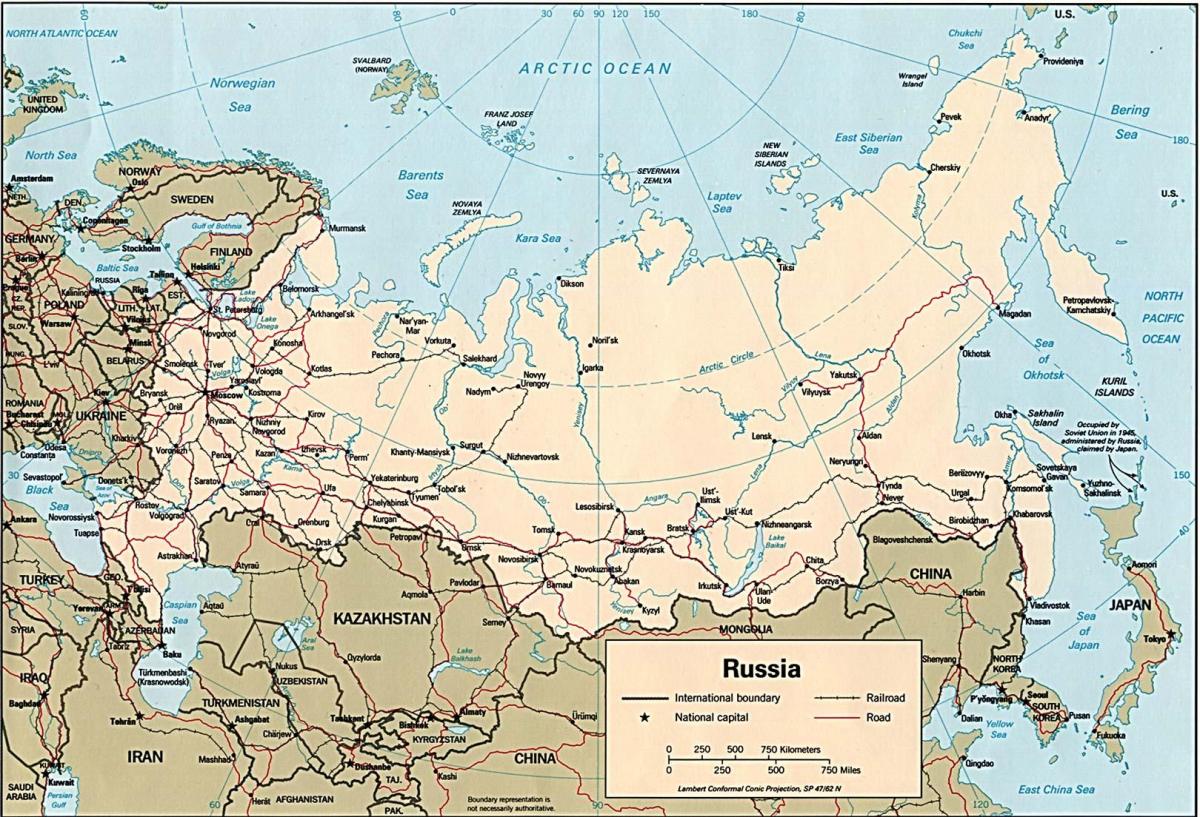 kort over Rusland