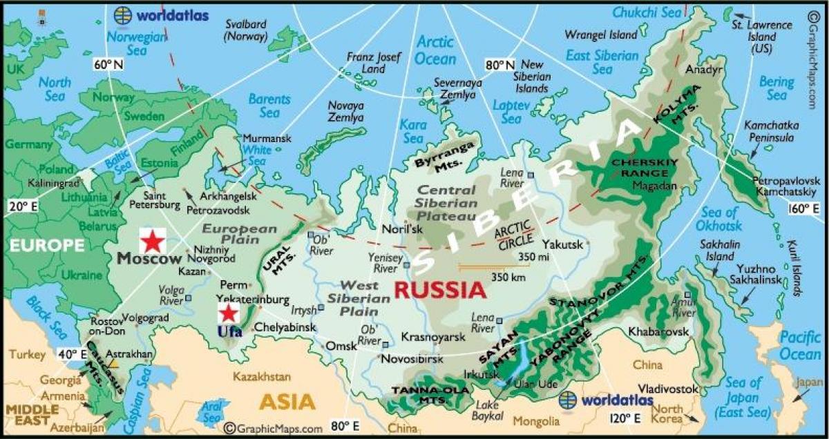kort af ufa, Rusland